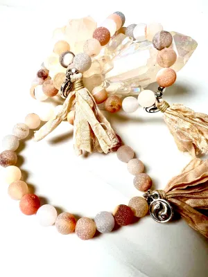 Bracelet Peach Druzy, Stone of Positive Energy