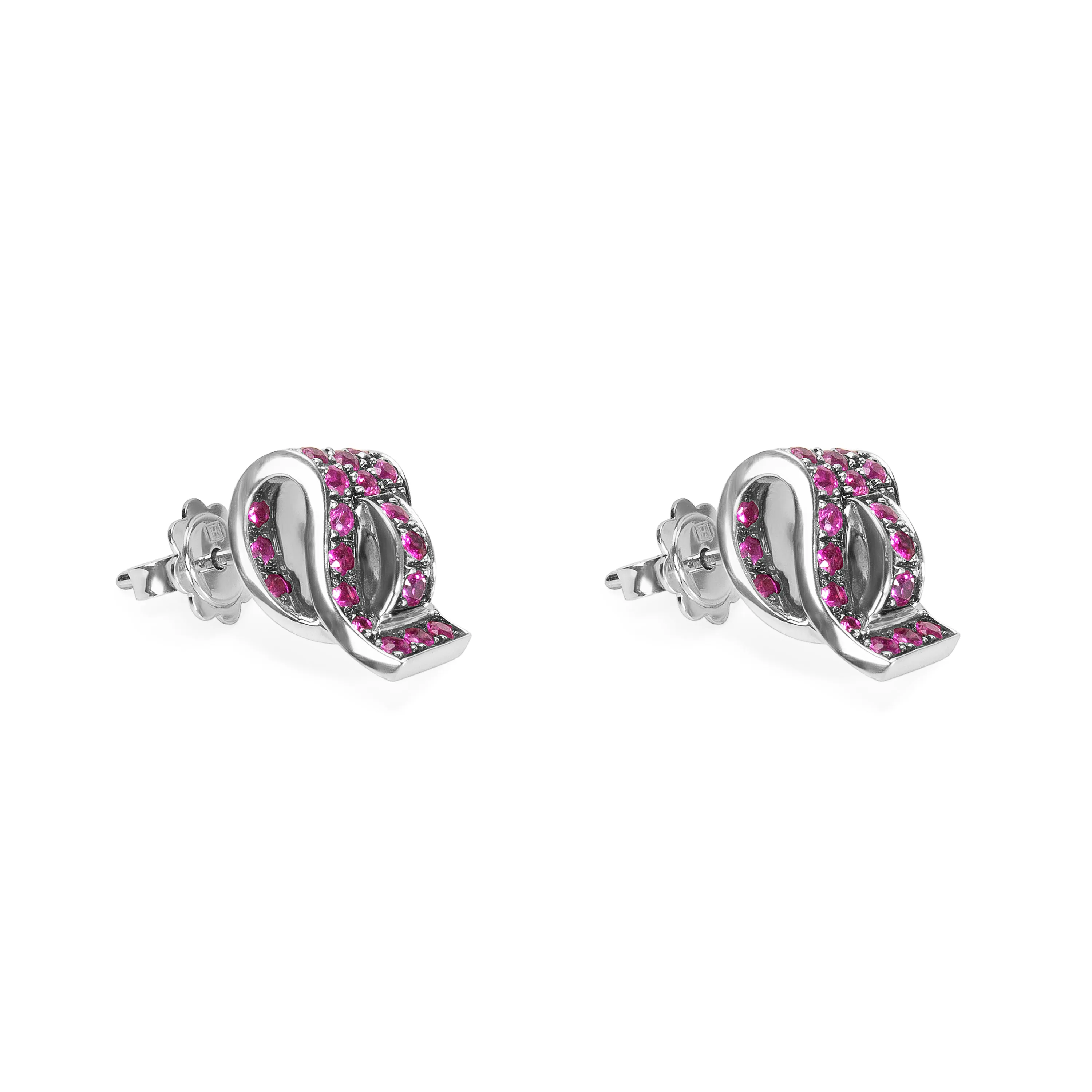 BRAND NEW Favero Ruby Earrings in 18K White Gold 1.08 ctw