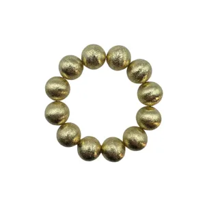 Brushed Metal Beaded Bracelet | Gold