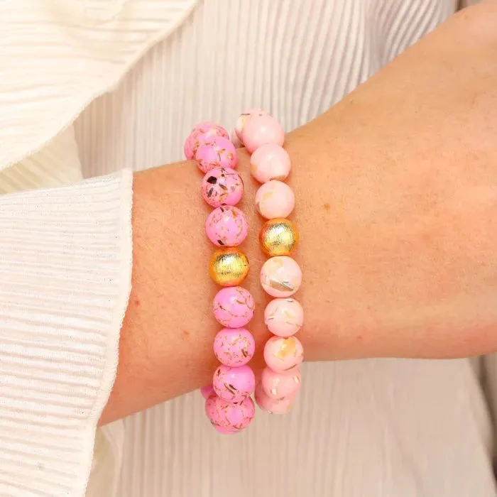 BudhaGirl Marble Beaded Bracelet - Pink