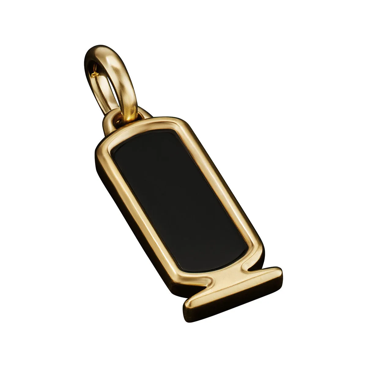 Cairo Cartouche Amulet in 18K Yellow Gold with Black Onyx