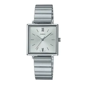 Casio Ladies' Analog Silver Stainless Steel Band Watch LTPE155D-7B LTP-E155D-7B