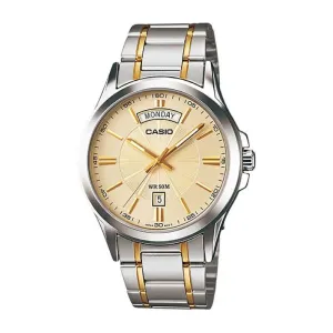 Casio Men's Enticer Series Silver Partial Ion Plated Stainless Steel Band Watch MTP1381G-9A MTP-1381G-9A