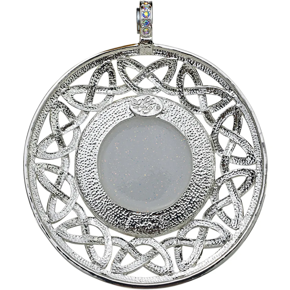 Celtic Knot Sweetheart Illusion 25mm Seaview Moon Magnetic Enhancer (Sterling Silvertone/Irish Mist)