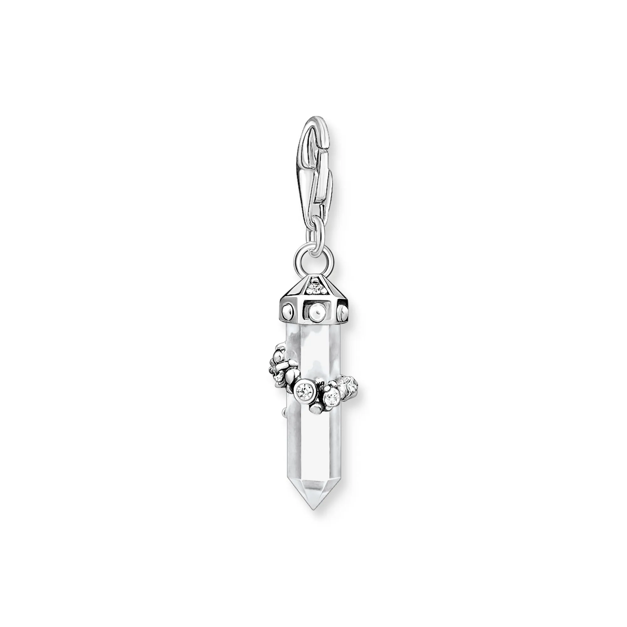 Charm Pendant milky quartz silver