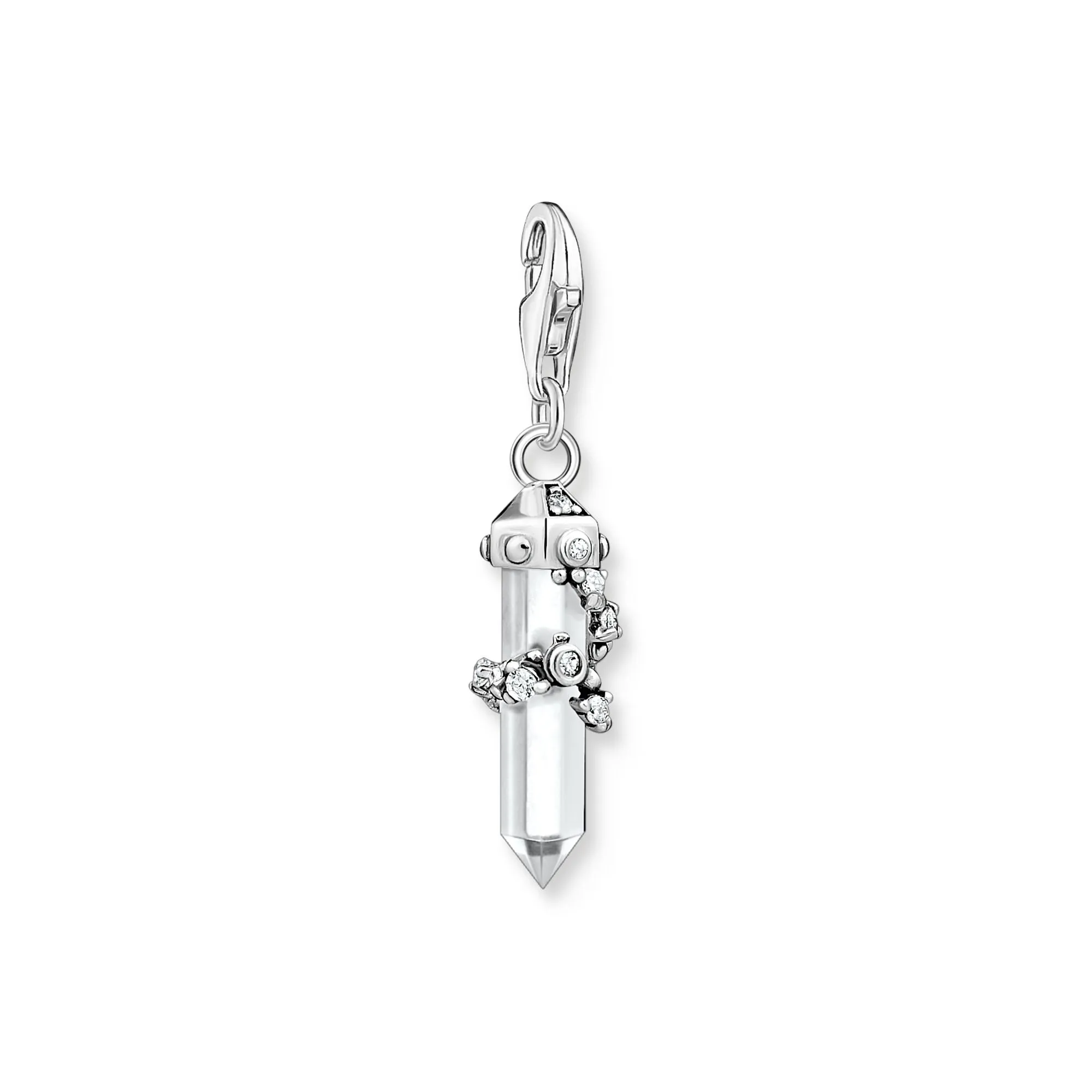 Charm Pendant milky quartz silver