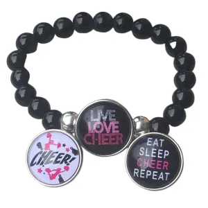 Cheer Interchangeable Snap Charm Bracelet