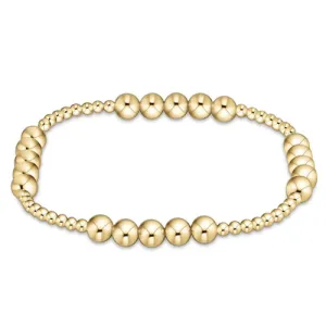 Classic Blissful Pattern 2.5mm Bead Bracelet 5mm Gold