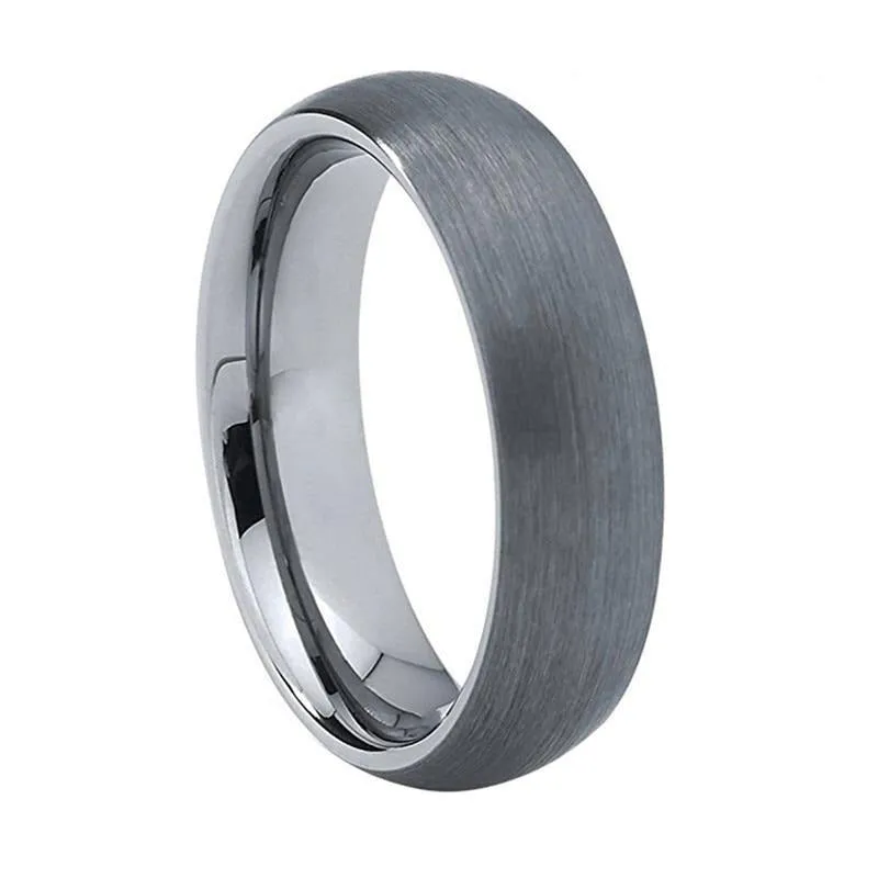 Classic Brushed Silver Tungsten Ring (6mm)