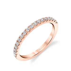 Classic Diamond Wedding Band - Chantelle 14k Gold Rose