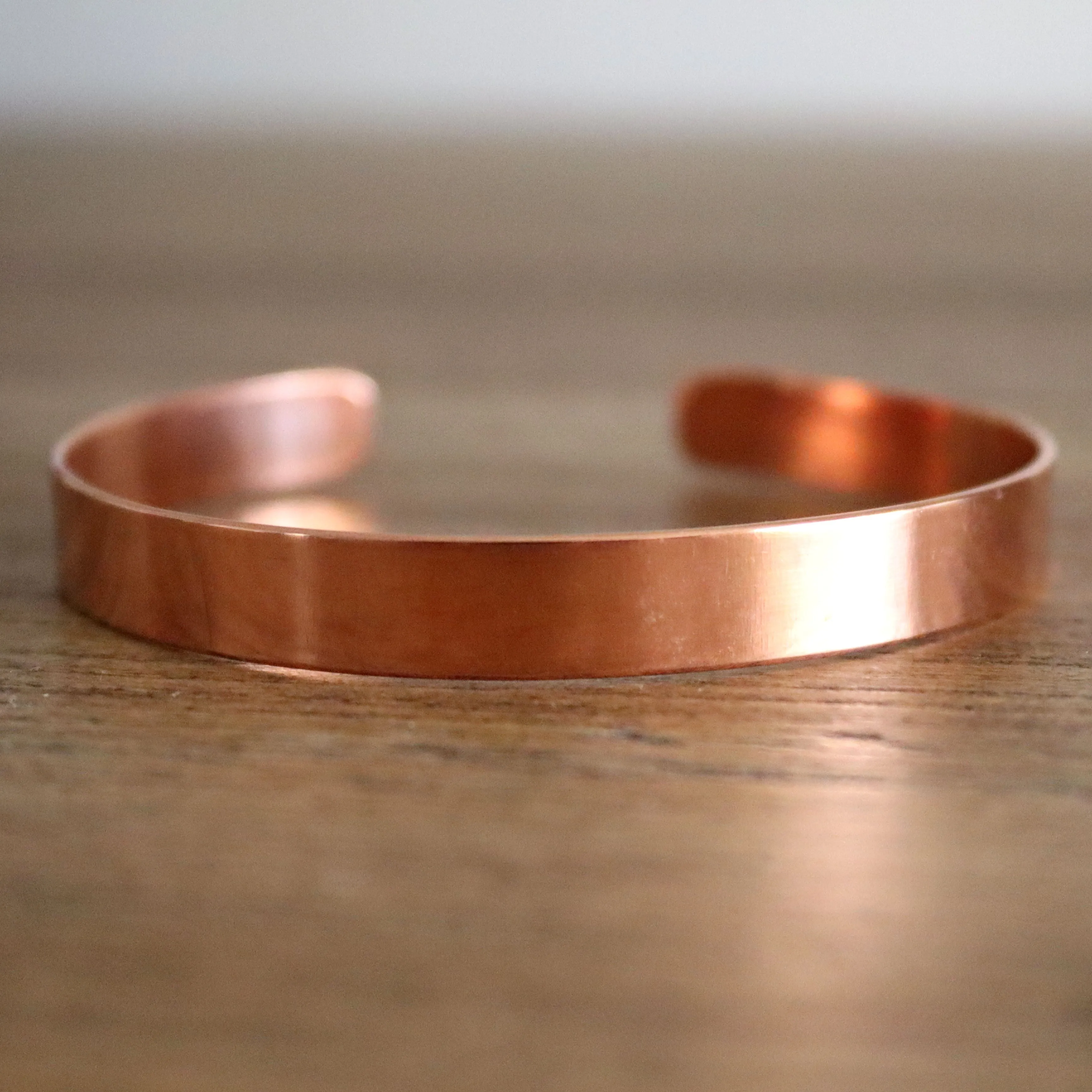 Copper Bracelet for Men or Women Personalized Copper cuff bracelet Custom Engraved Forged Bangle Cuff Copper 7 Year Anniversary Gift