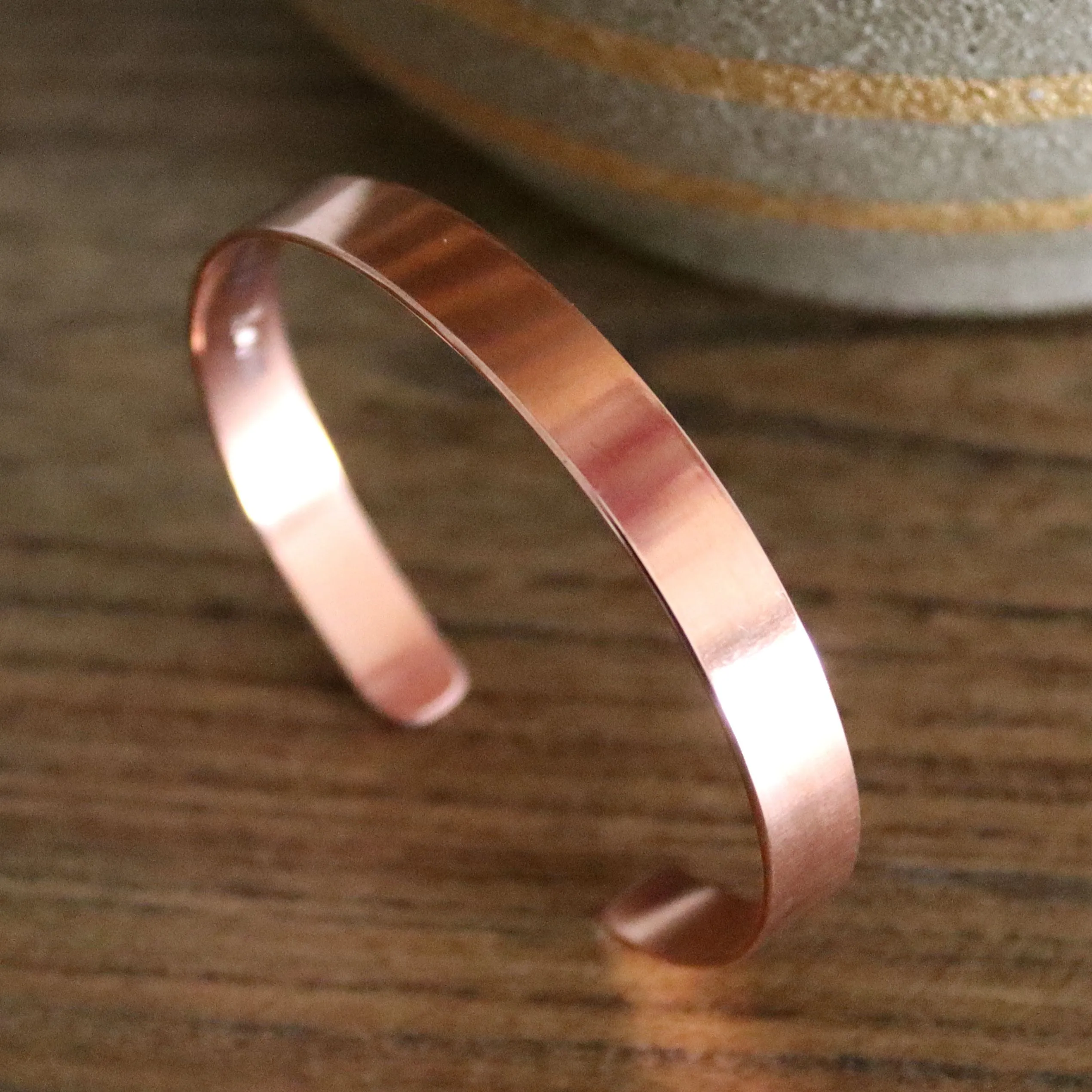 Copper Bracelet for Men or Women Personalized Copper cuff bracelet Custom Engraved Forged Bangle Cuff Copper 7 Year Anniversary Gift