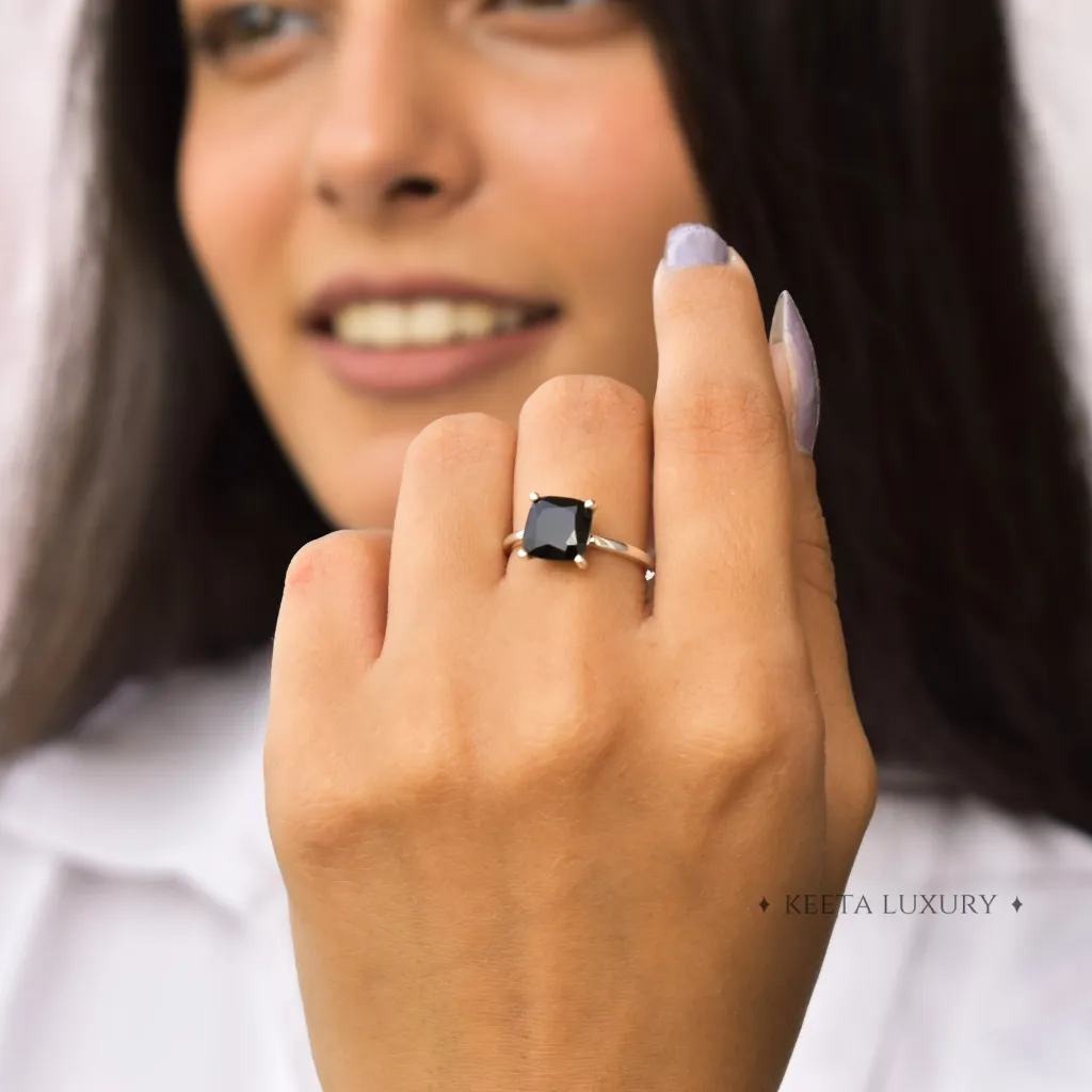 Cushion Beauty - Black Onyx Ring