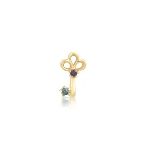 Diamond 14K Key Stud