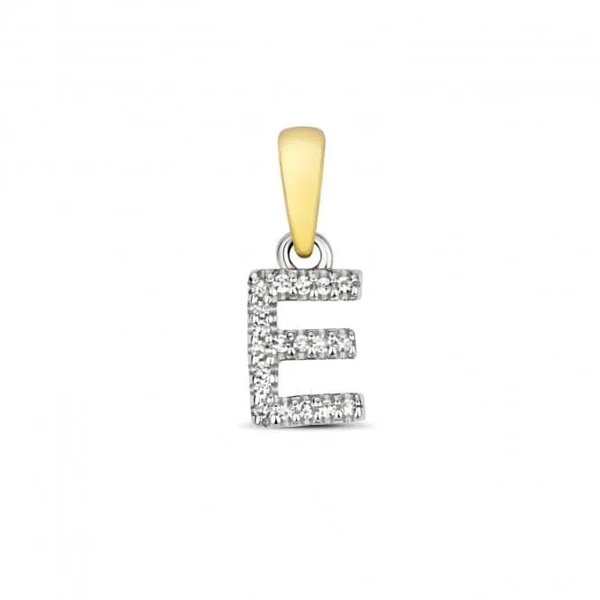 Diamond Jewellery 9ct Gold Diamond Initial E Pendant PD181/E