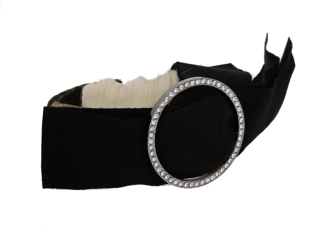 Dolce & Gabbana Black Crystal White Diadem Headband