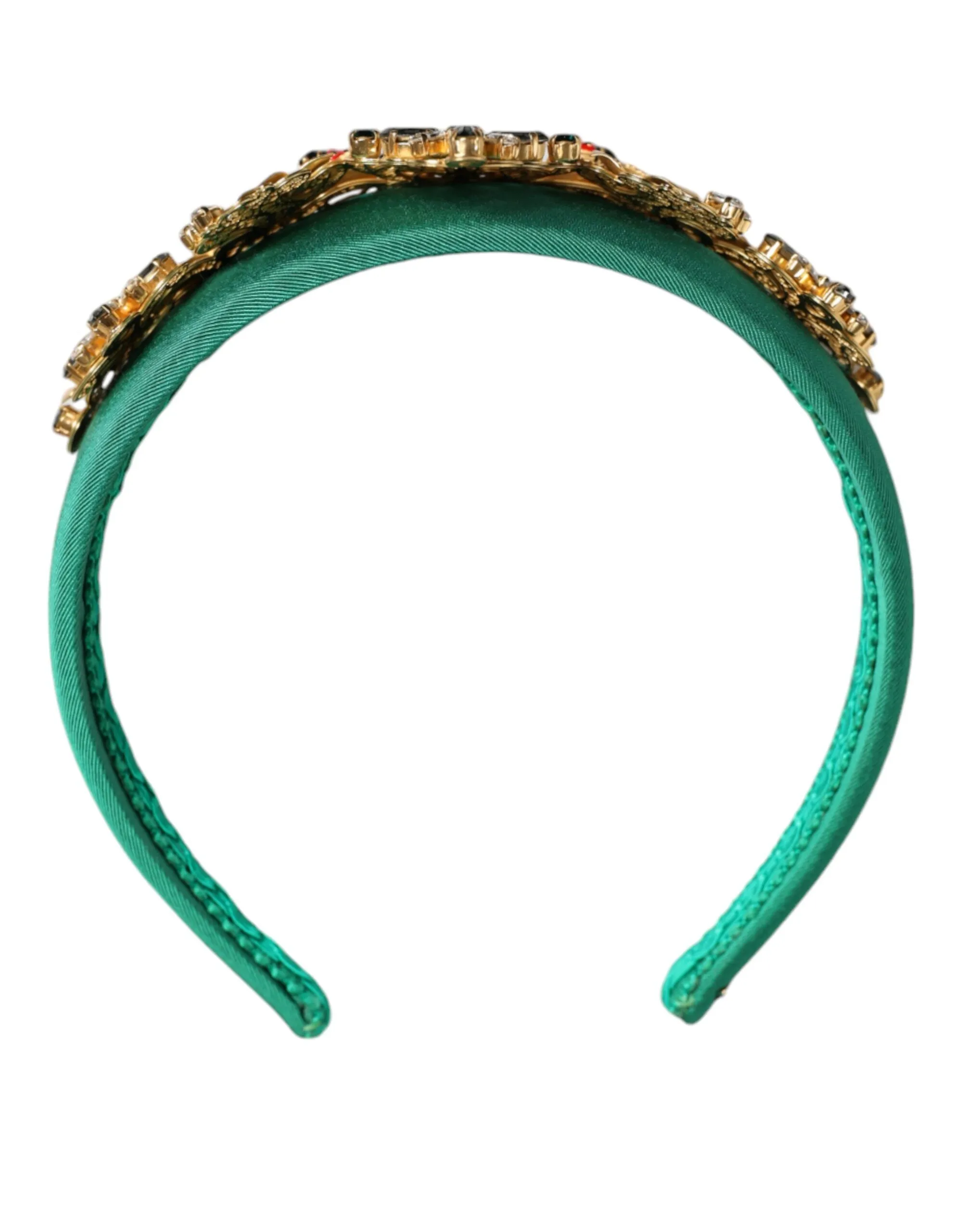 Dolce & Gabbana Crystal Crown Headband In Green