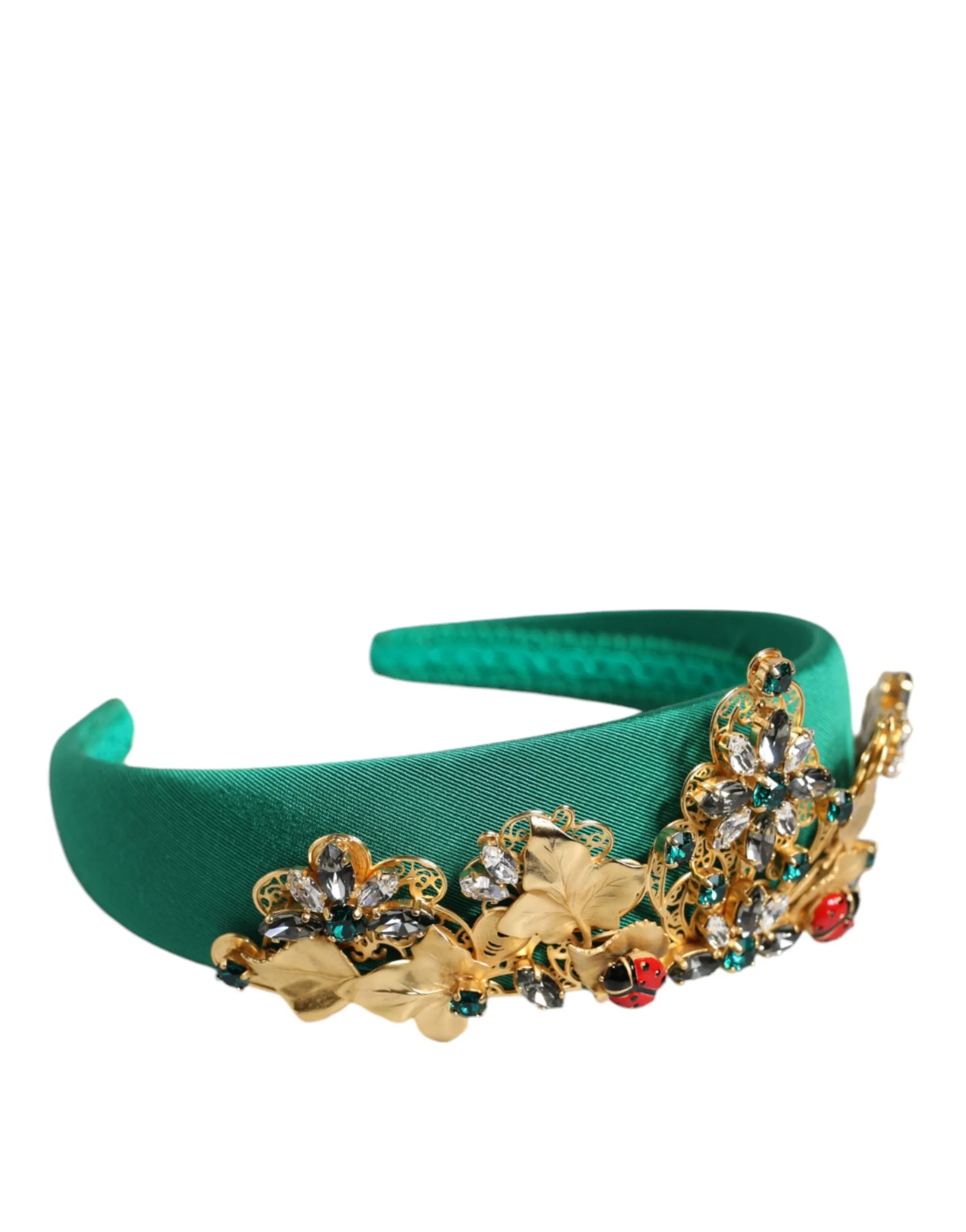 Dolce & Gabbana Crystal Crown Headband In Green