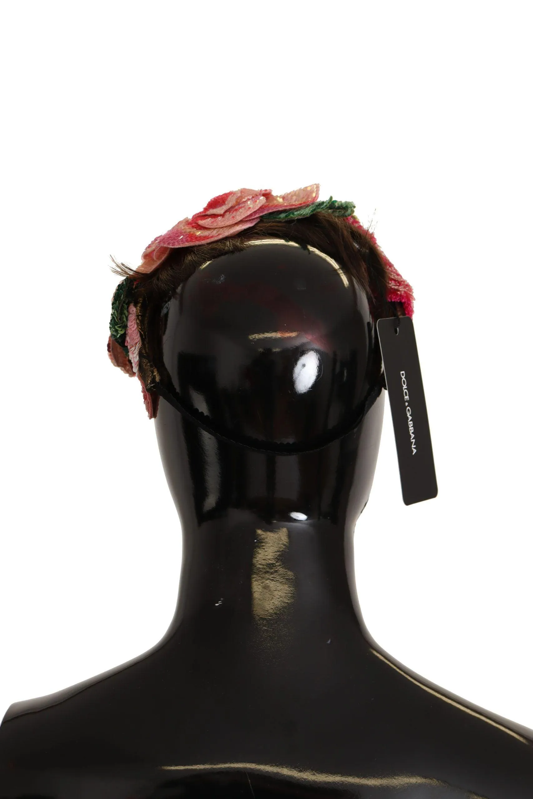 Dolce & Gabbana Multicolor Sequined Lurex Black Hair Headband