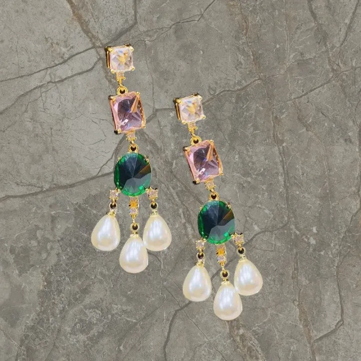 Drop Statement Pearl Dangle Earrings1