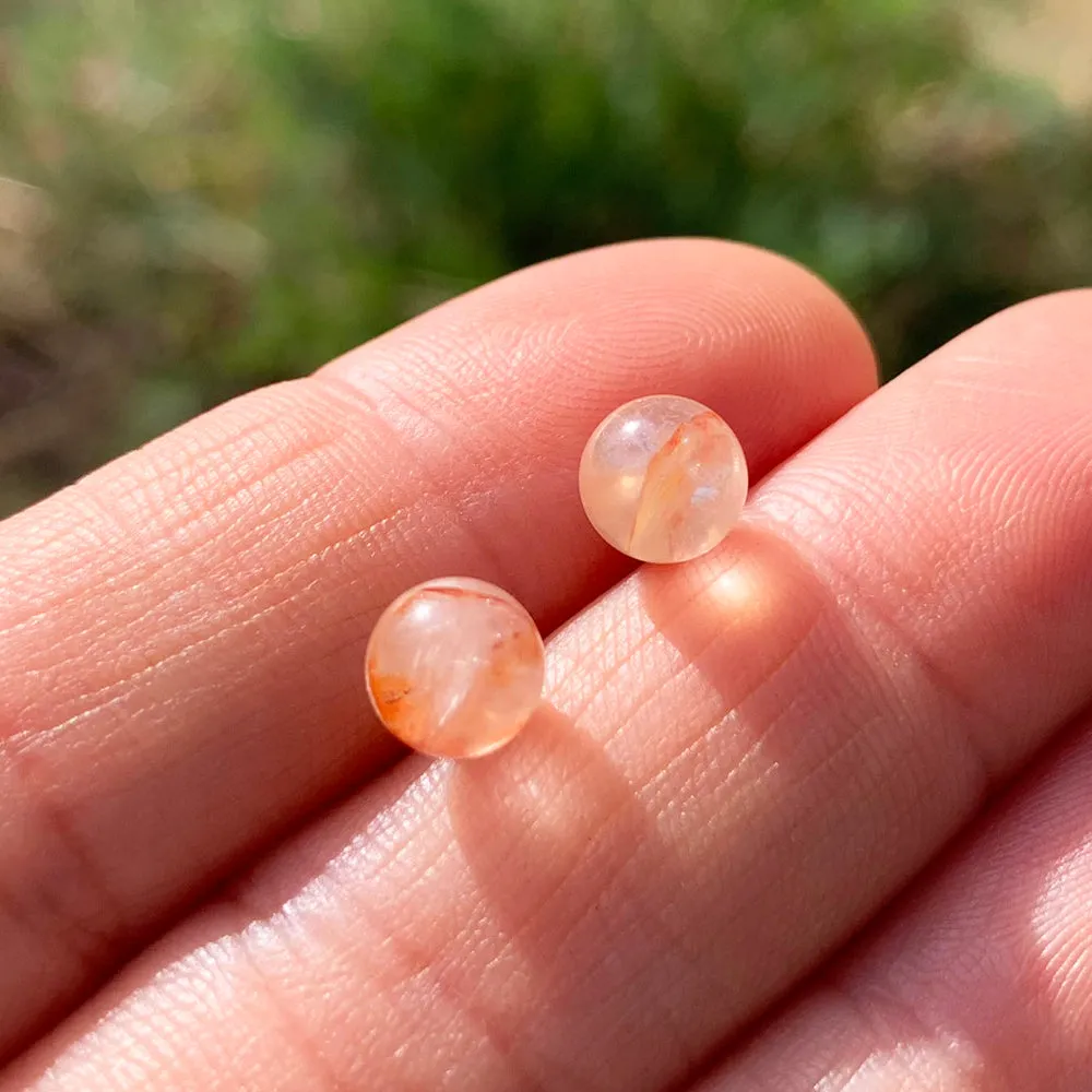 Earrings - Fire Quartz Studs