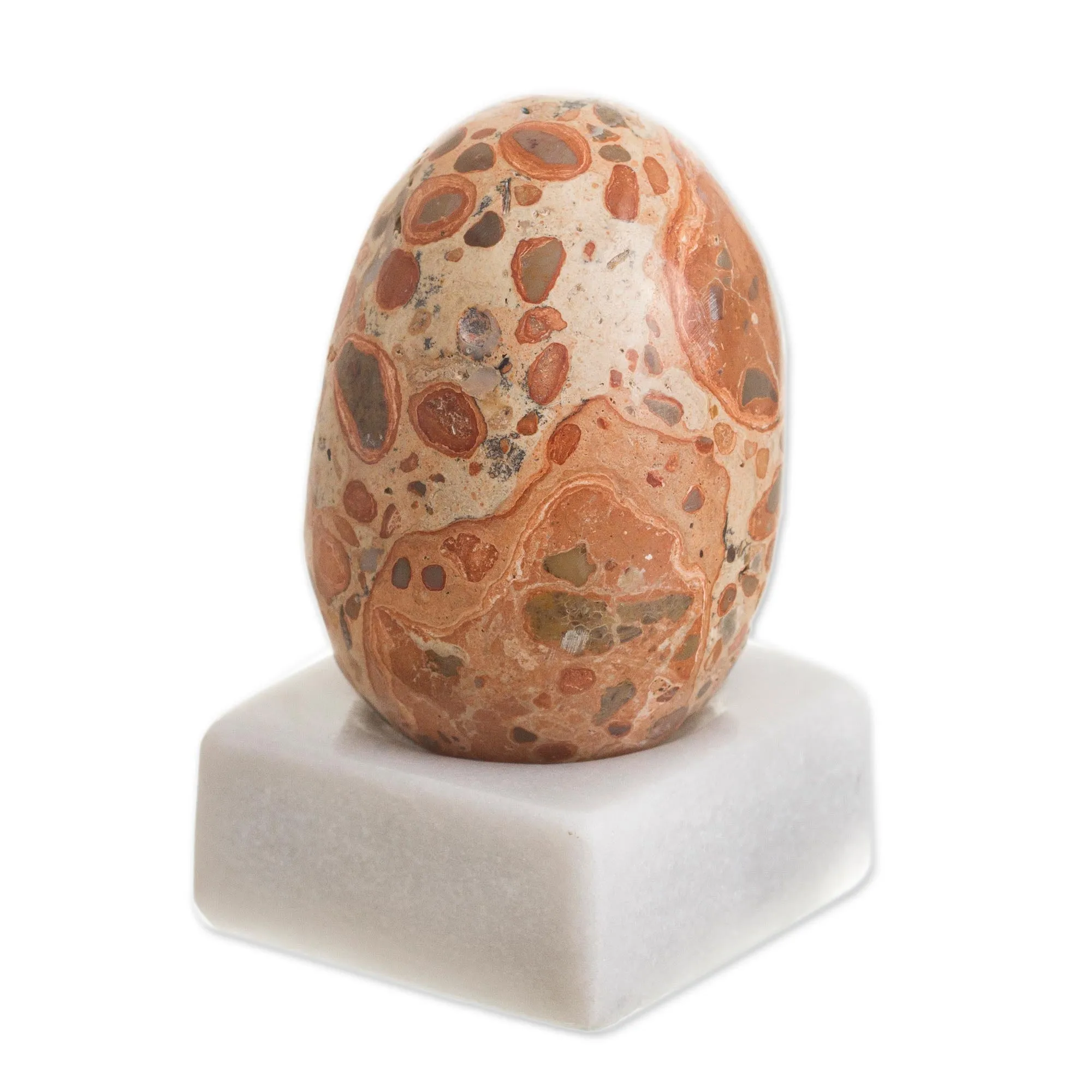 Egg-Shaped Leopardite Gemstone Figurine from Peru - Cute Egg | NOVICA