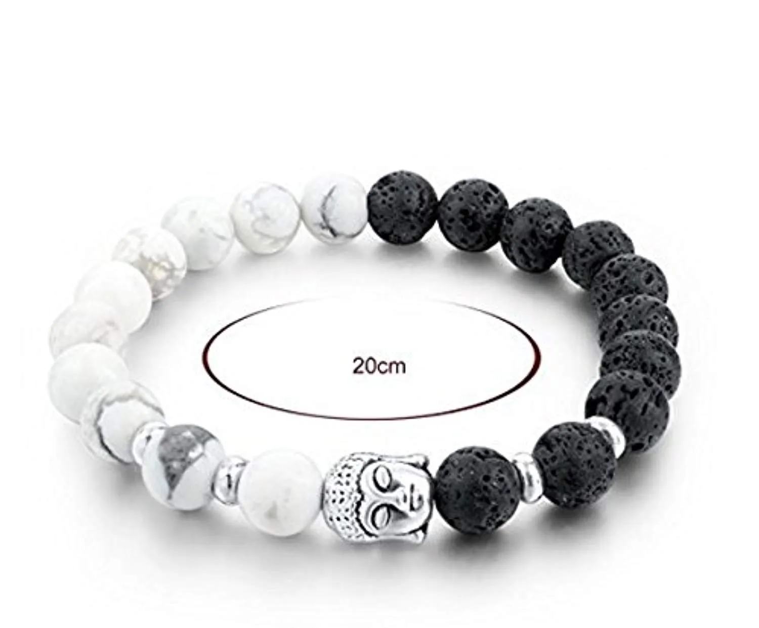 Electomania Black and White Cortex Buddha Beads Bracelet for Yoga Positive Energy for Men and Women