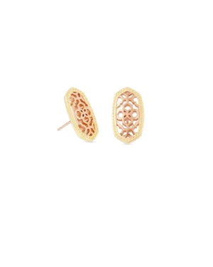 Ellie Gold Earrings - Rose Gold Filigree Mix