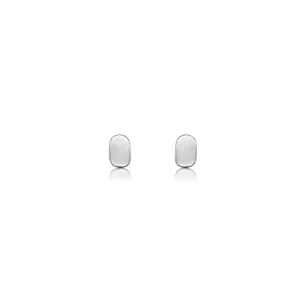 Ellipse Stud Earrings - Silver