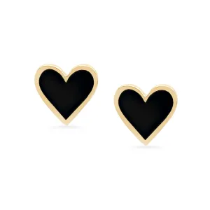 Enamel Heart Stud Earrings