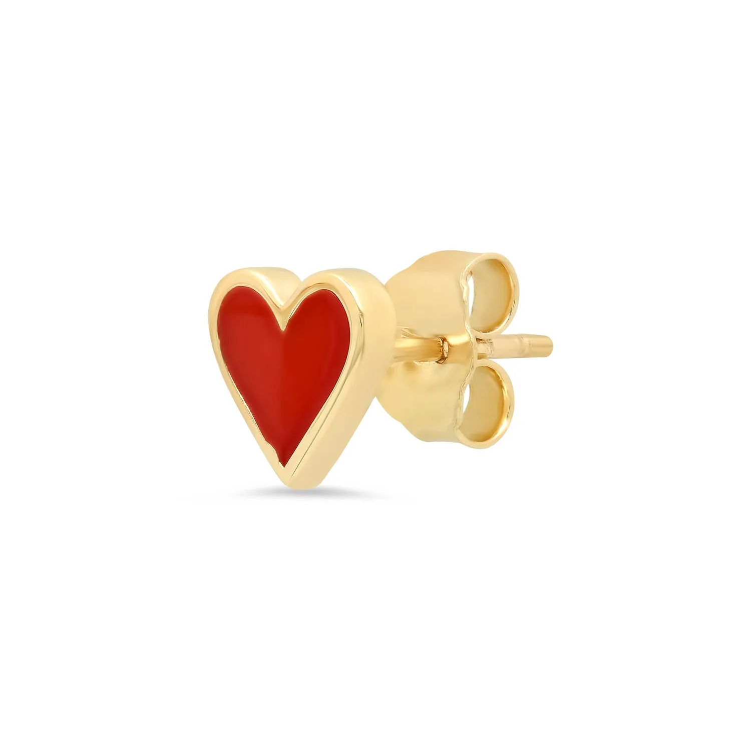 Enamel Heart Stud Earrings