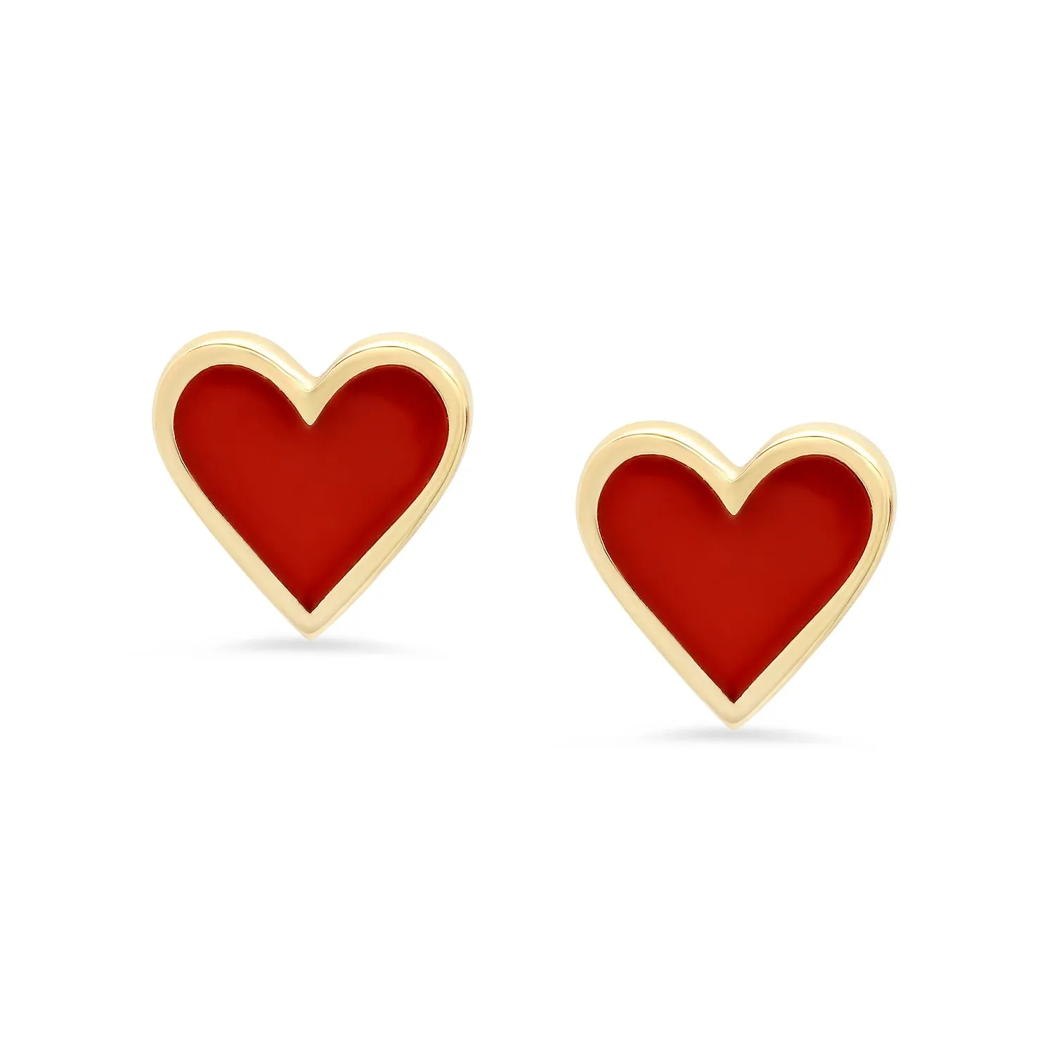 Enamel Heart Stud Earrings