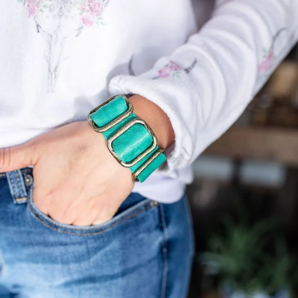 Fancy Cuff Bracelet - Antique Brass