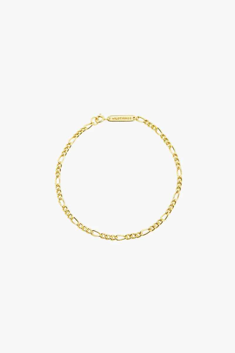 Figaro bracelet gold plated