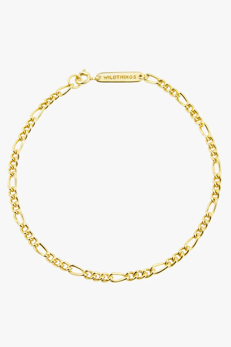 Figaro bracelet gold plated