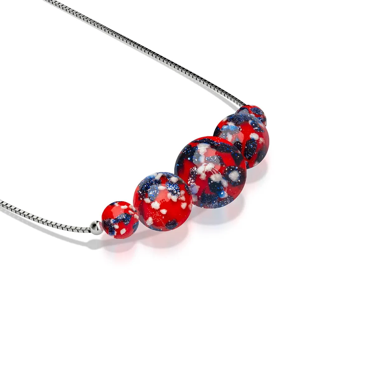 Fire and Ice | .925 Sterling Silver | Firefly Glass Infinity Clasp Necklace