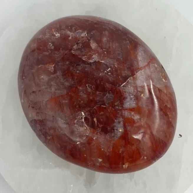 Fire Quartz Crystal Palm Stone Crystal