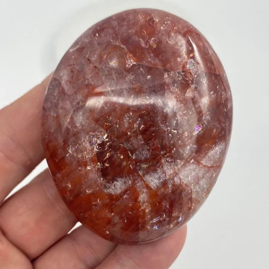 Fire Quartz Crystal Palm Stone Crystal