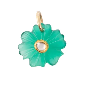 Fleur Charm with Green Agate