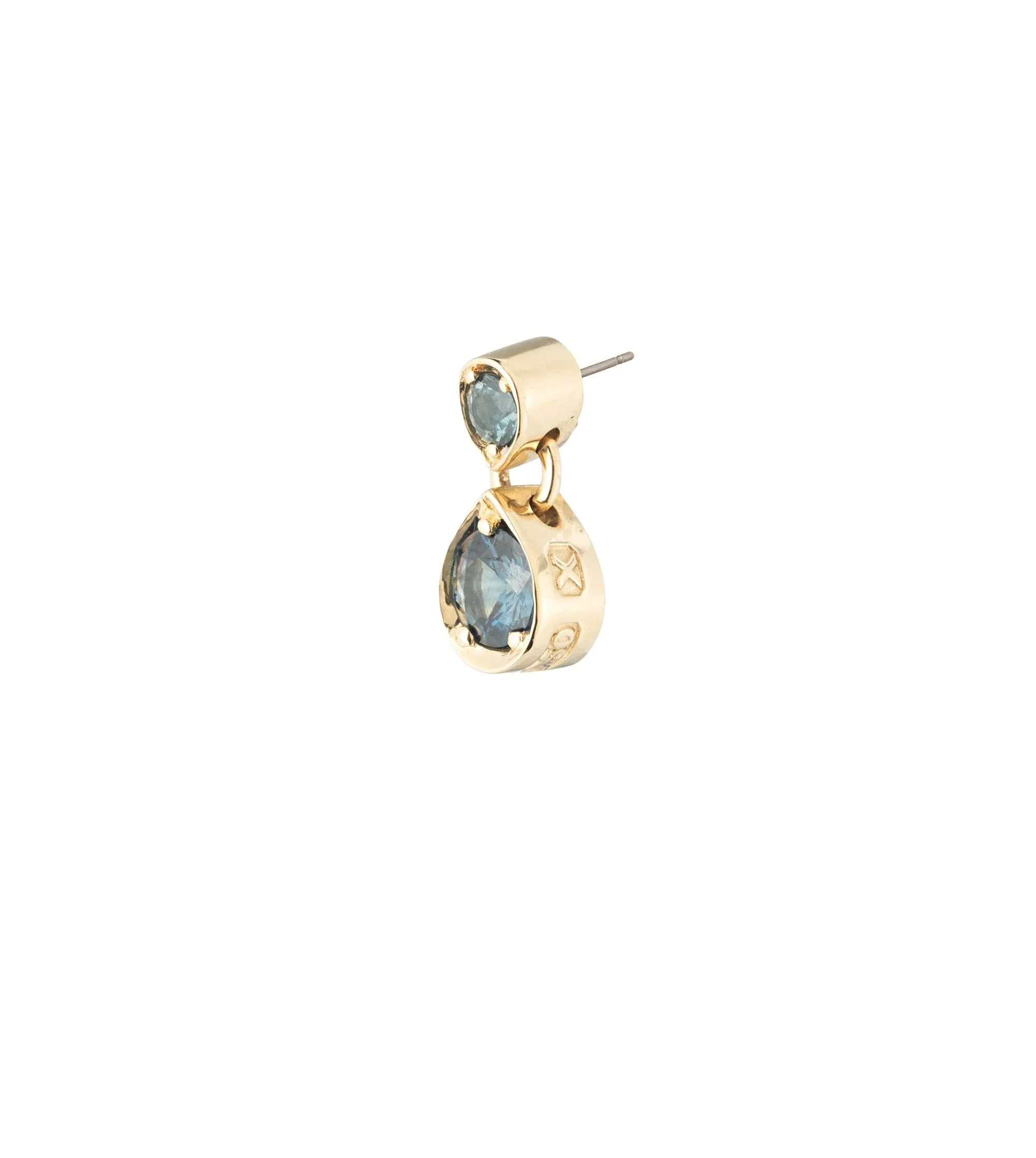 Forever & Always a Pair - Love : Teal Sapphire Gemstone Double Drop Earring