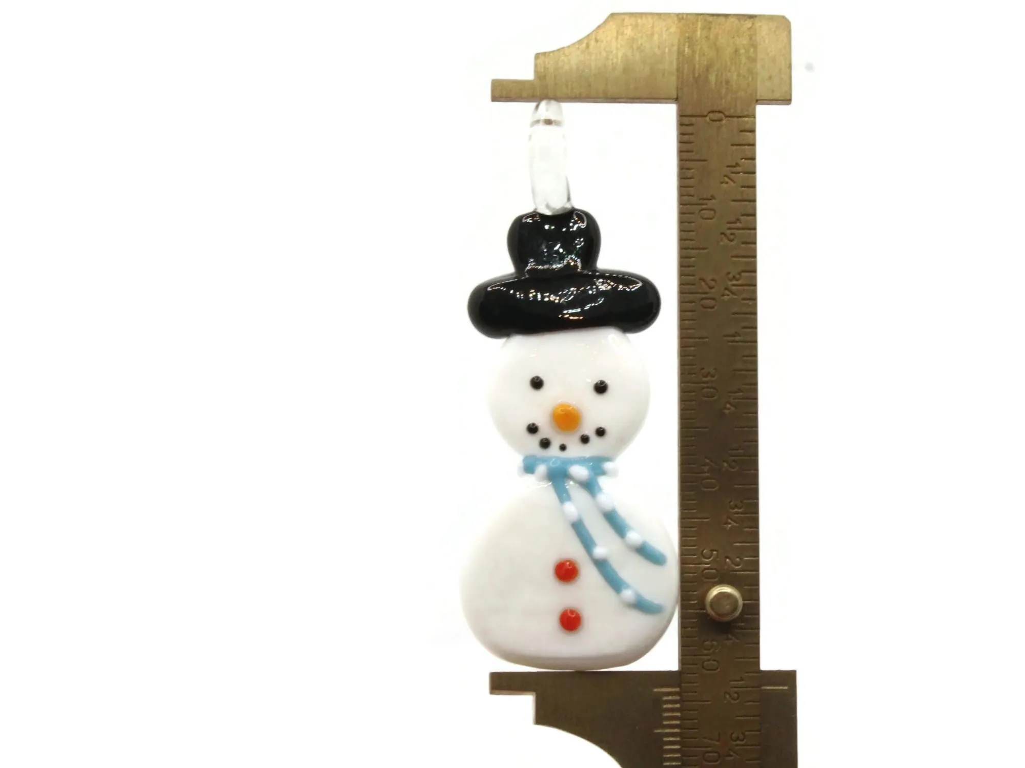 Glass Snowman Pendant Christmas Ornament Pendant Choose Scarf Color