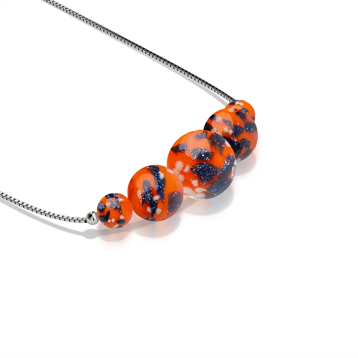 Glowing Ember | .925 Sterling Silver | Firefly Glass Infinity Clasp Necklace