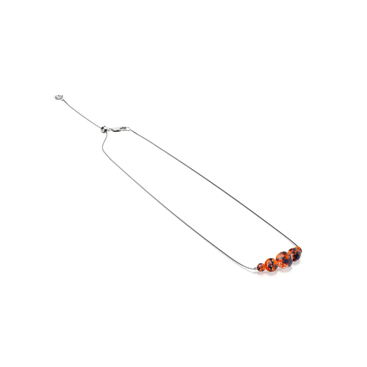 Glowing Ember | .925 Sterling Silver | Firefly Glass Infinity Clasp Necklace