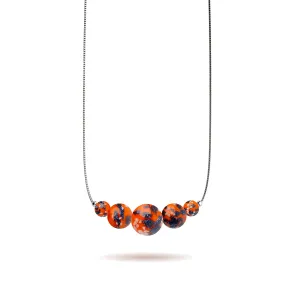 Glowing Ember | .925 Sterling Silver | Firefly Glass Infinity Clasp Necklace