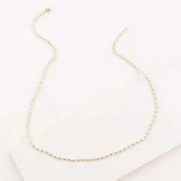 Gold Beaded Chain Necklace