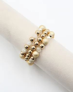 Gold Beaded Stretchy Bracelets