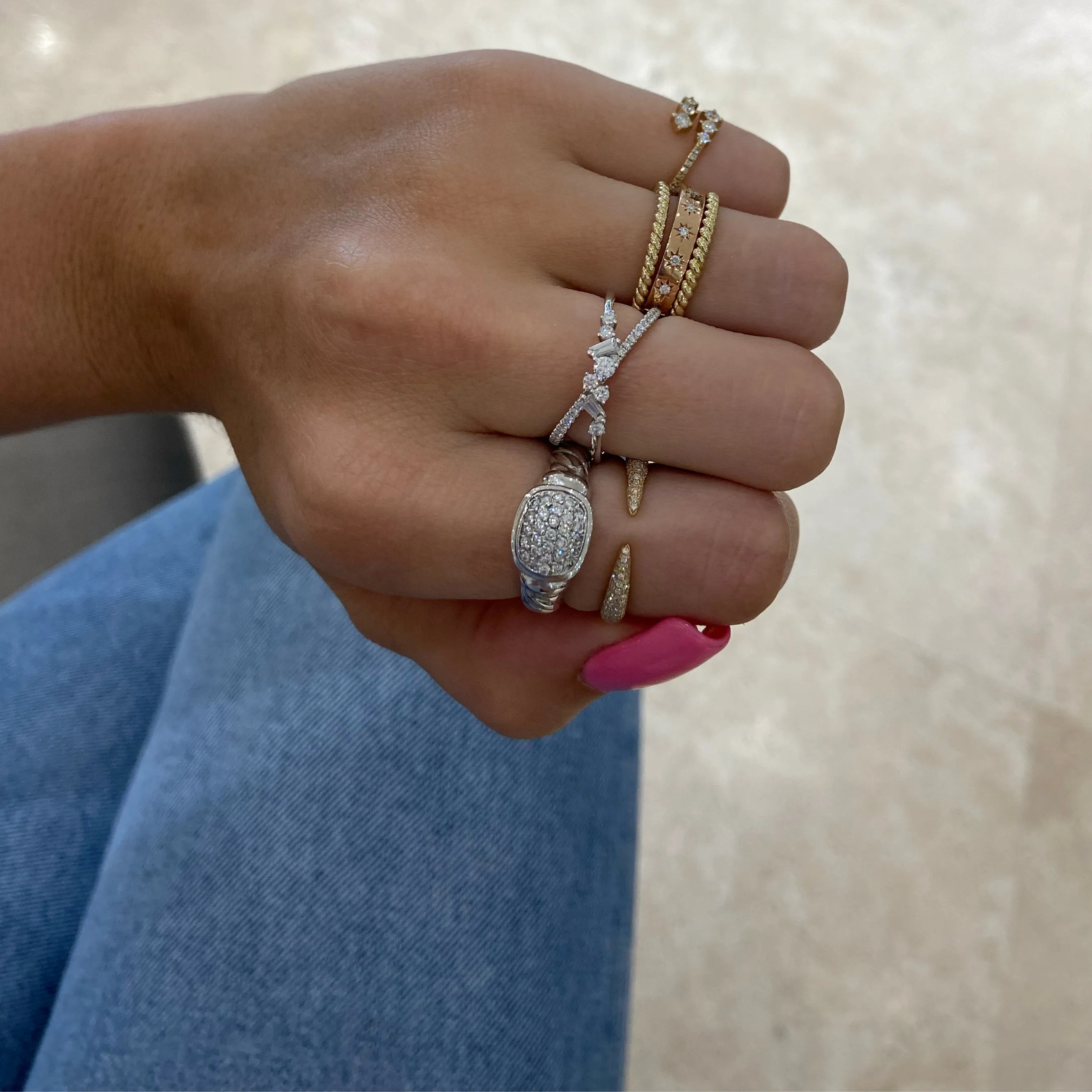 Gold Cable Stacking Ring