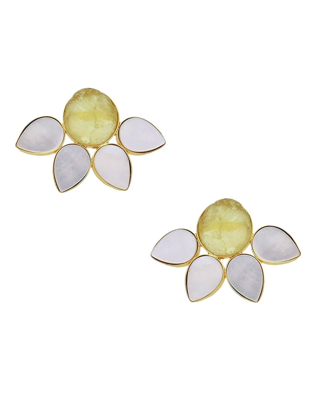 Half Flora Earrings (Citrine)