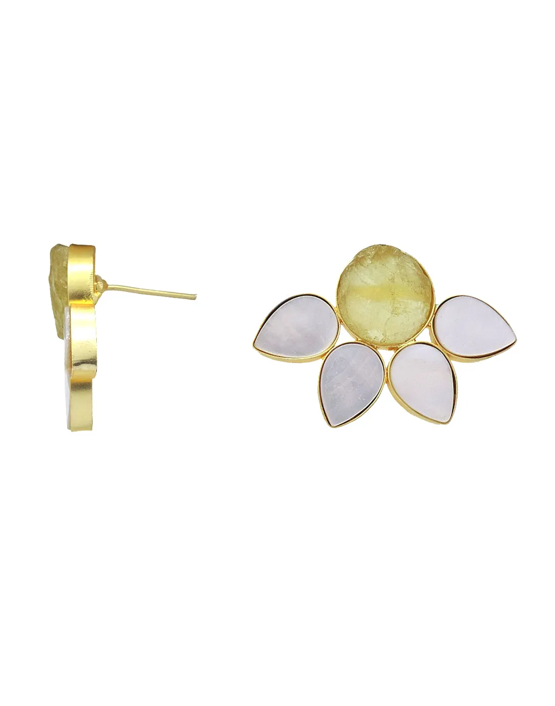 Half Flora Earrings (Citrine)