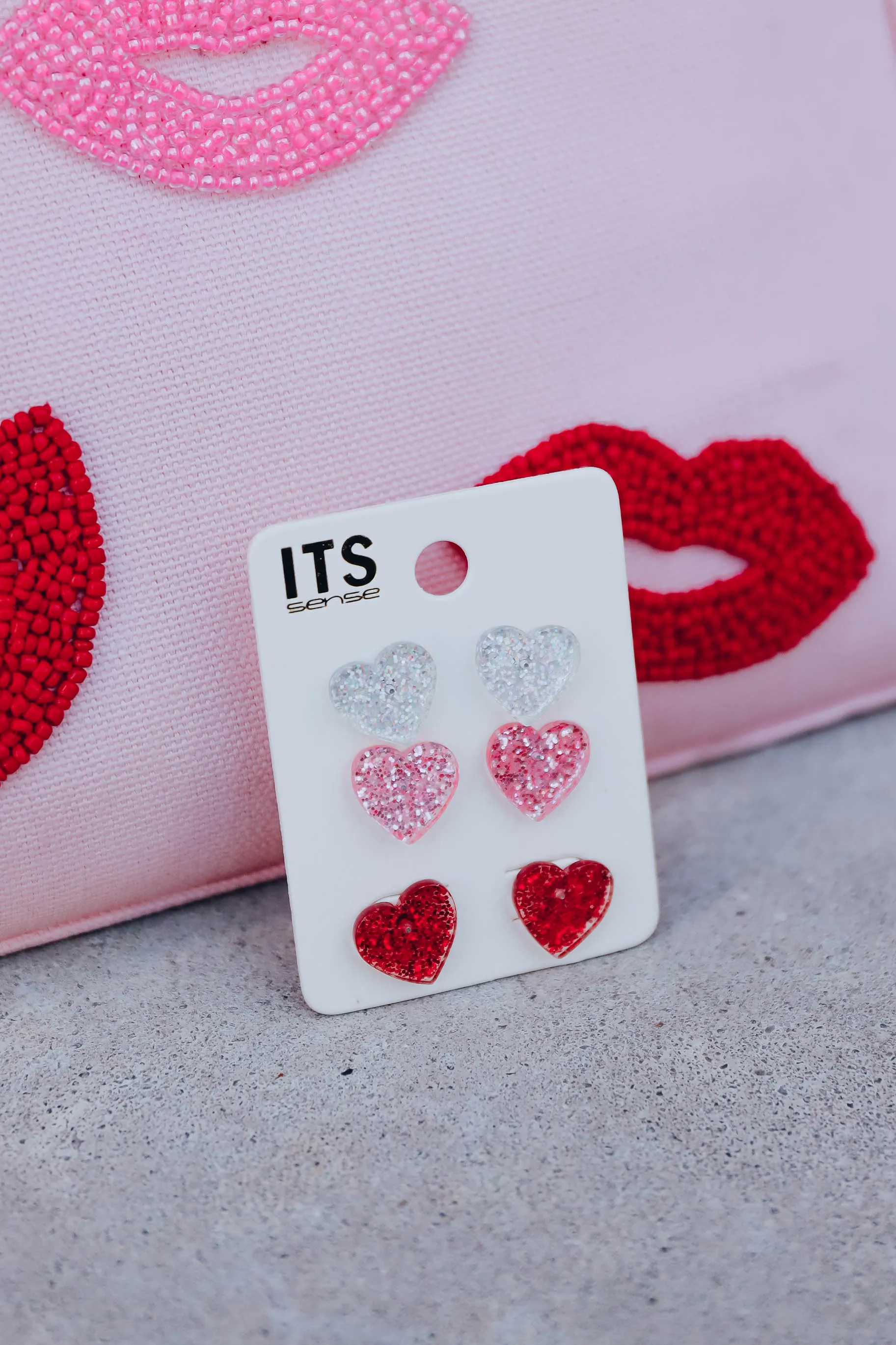 Hearts A Glow Glitter Earring Set